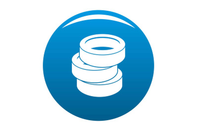 Stack of tire icon blue vector