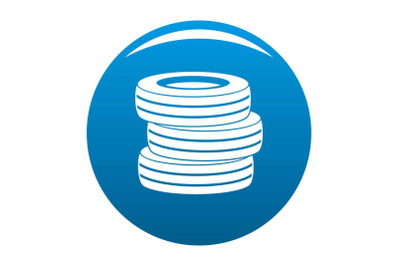 Tire fitting icon blue vector