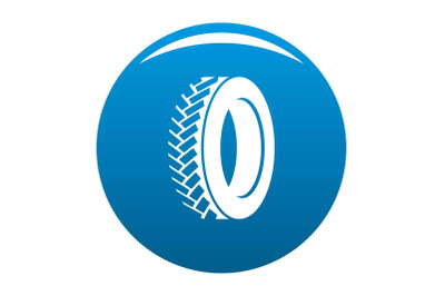 One tyre icon blue vector