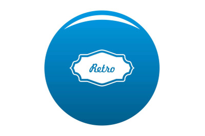 Ancient label icon blue vector