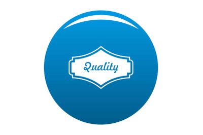 Quality label icon blue vector