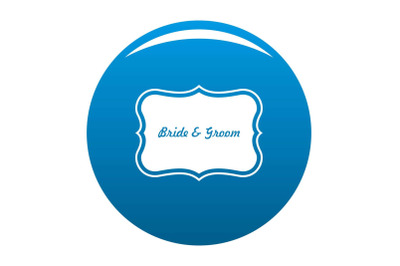 Just married label icon blue vector