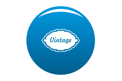 Style label icon blue vector