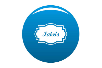 Nice label icon blue vector