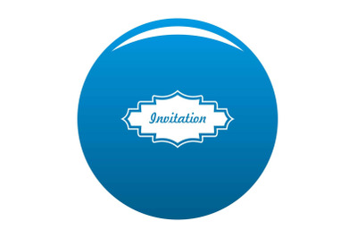 Invitation label icon blue vector