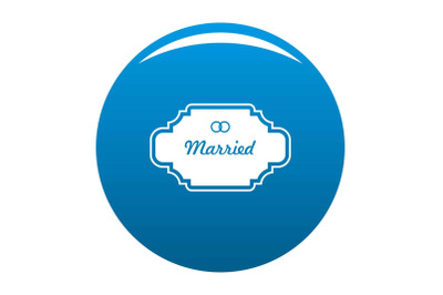 Married label icon blue vector