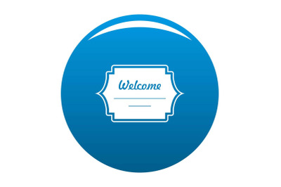 Well met label icon blue vector