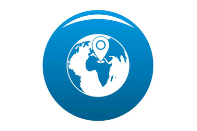 Earth navigation icon blue vector