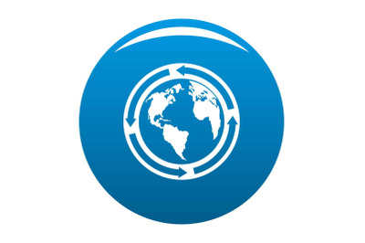 Earth icon blue vector