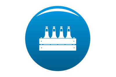 Beer crate icon blue vector