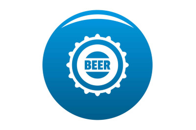 Beer cap icon blue vector