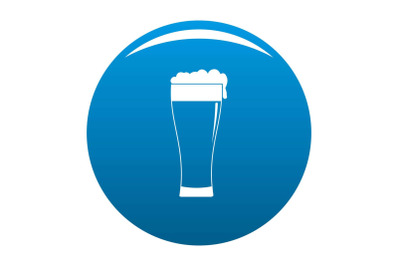 Glass of beverage icon blue vector