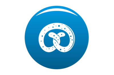 Pretzel icon blue vector