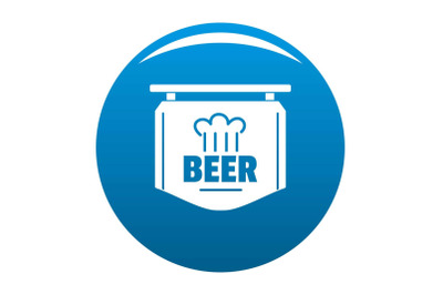 Label of beer icon blue vector