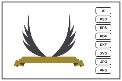 Wings&nbsp;ribbon logo design