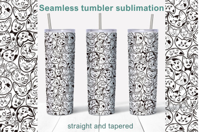 Seamless tumbler sublimation Cat lover 20oz Tumbler Design P