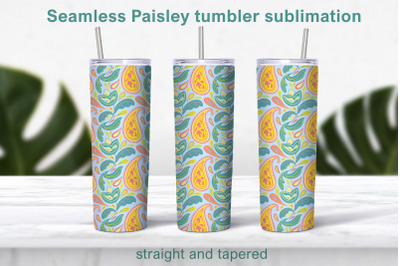 Seamless tumbler sublimation Paisley 20oz Tumbler Design PNG