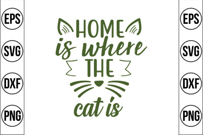 home is where the cat is svg cut file