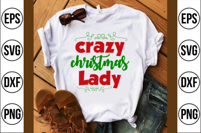 crazy christmas lady svg cut file