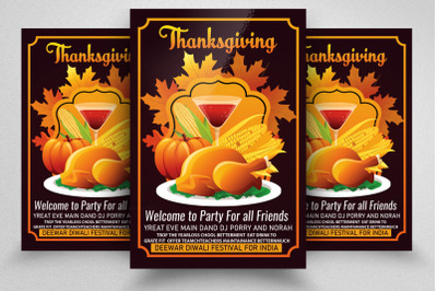 Thanks Giving Party Flyer