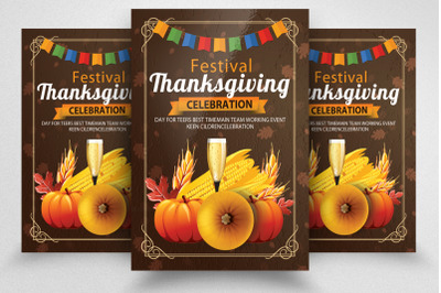 Thanks Giving Celebration Party Flyer