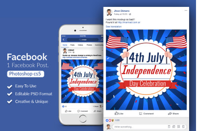 America Independence Day Facebook Post