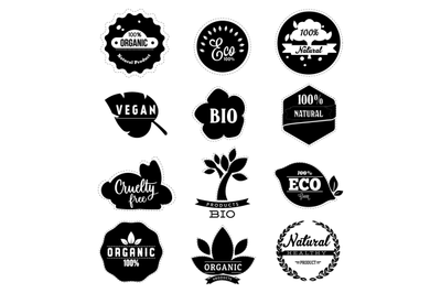 Eco friendly badge label in black white