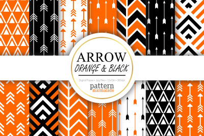 Arrow Orange And Black Digital Paper - S0507