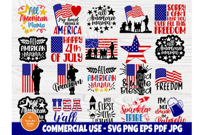 4th of July SVG Bundle, American Flag Svg, USA Svg