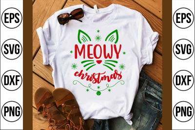 meowy christmas svg cut file