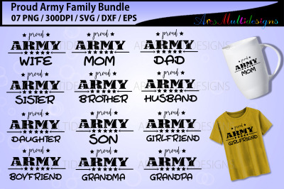 Army family cut file bundle