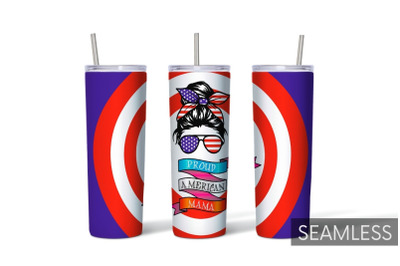 Proud American Mama Tumbler Sublimation