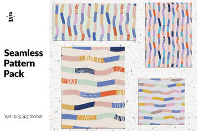 Abstract lines seamless pattern pack