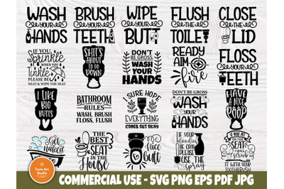 Bathroom Humor SVG Bundle, Funny Bathroom Svg