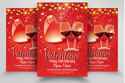 Valentine Party Night Poster Template
