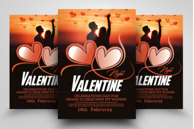 Valentine&#039;s Day Celebration Flyer Template