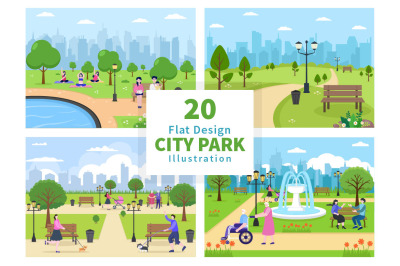 20 City Park Illustration