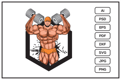 A man Body builder design illustration