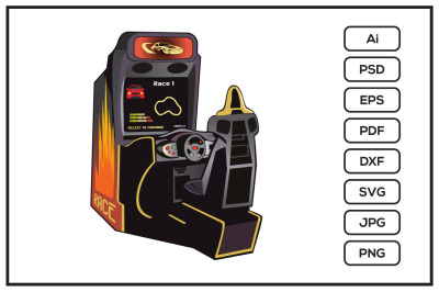 Racing video game console design illustration