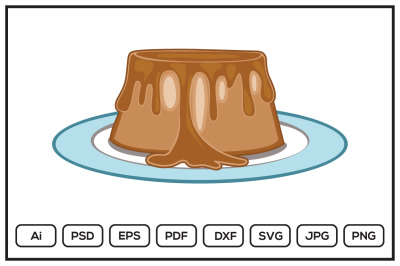 Chocolate jelly cake design illustration