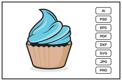 Cupcake cartoon design illustration