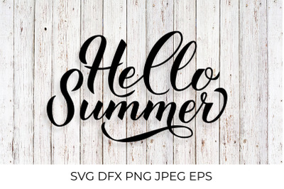 Hello summer calligraphy lettering