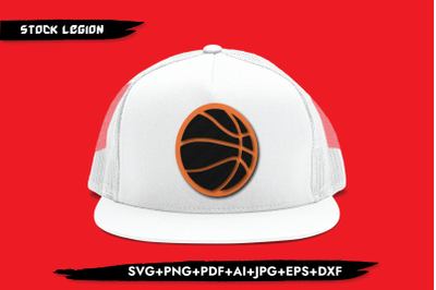 Basketball Orange Black SVG