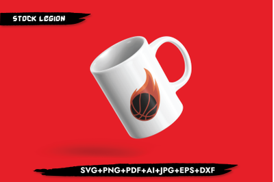 Basketball Fire SVG
