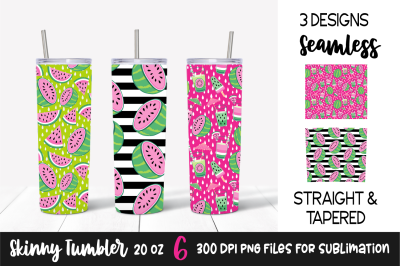 Pink Watermelon Skinny Tumbler Design / Sublimation PNG