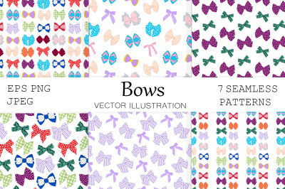Bows pattern. Ribbons Bows pattern. Seamless Bows paper