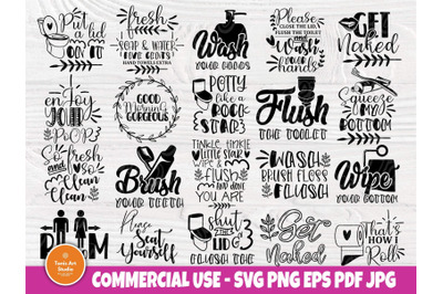 Bathroom SVG Bundle, Bathroom Signs, Svg Cut Files