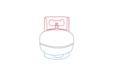 Kitchen Gas Cylinder Gradient Flat Icon