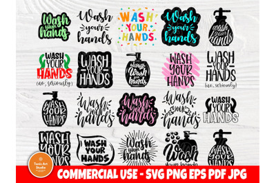 Wash Your Hands SVG Cut Files, Bathroom Svg Bundle