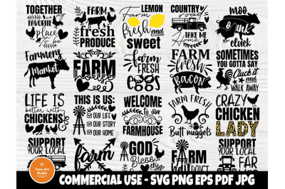 Farmhouse SVG Bundle, Chicken Svg, Farm Fresh Svg